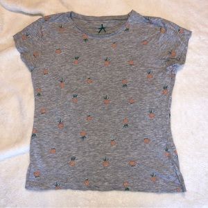 Heathered Grey T-Shirt with Pineapple Print